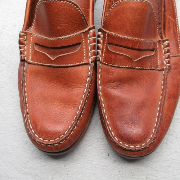 Kinney Loafers Shoes Men 10 D Brown Leather Penny Moc Toe Saddle Brazil Made VTG main image 10